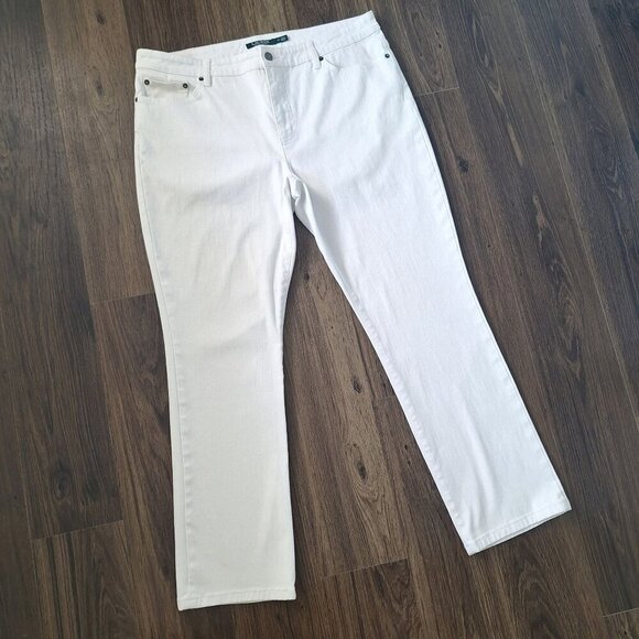 💙 Ralph Lauren White Denim Straight Leg - Picture 2 of 9